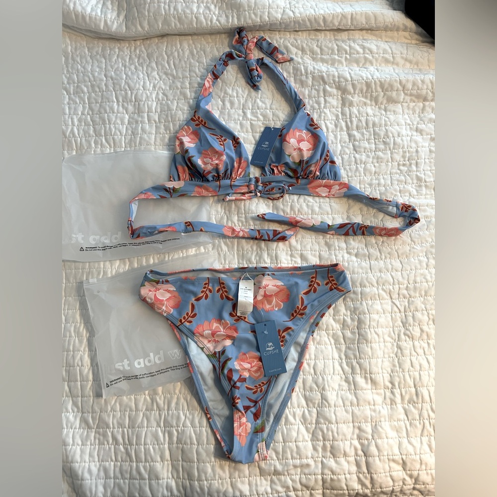 Floral Blue Bikini Set